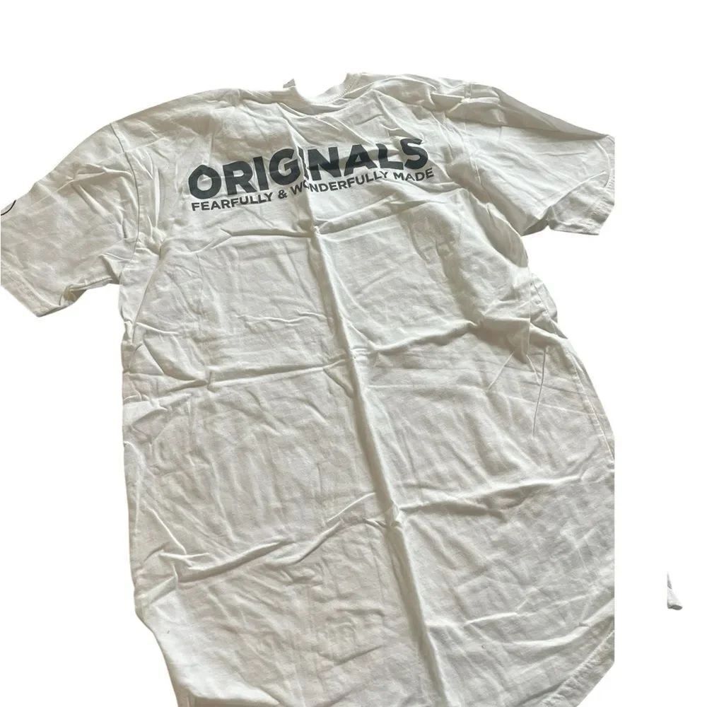 Next Level Originals fearfully and wonderfully made White T-Shirt ladies size m